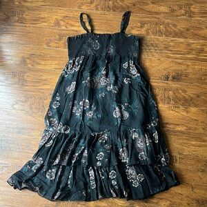 VINTAGE Elegant Black‎ Floral Women's Casual Dress